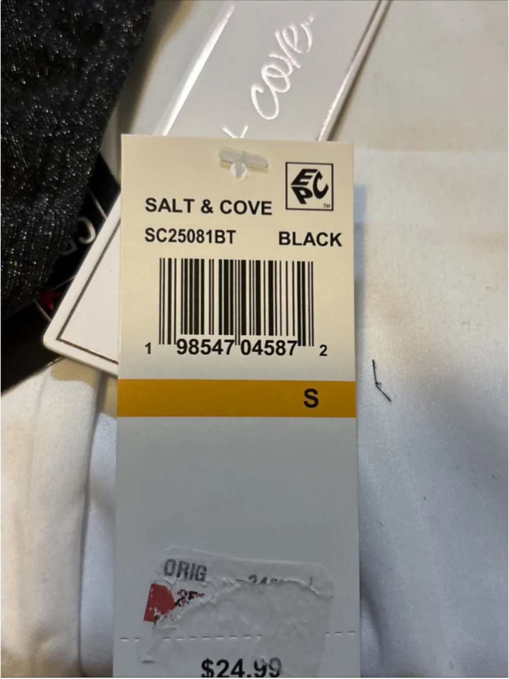 Salt + Cove Womens Solid Lurex Twist-Front Bikini Swim Top Black Small